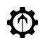 hand and gear icon logo design